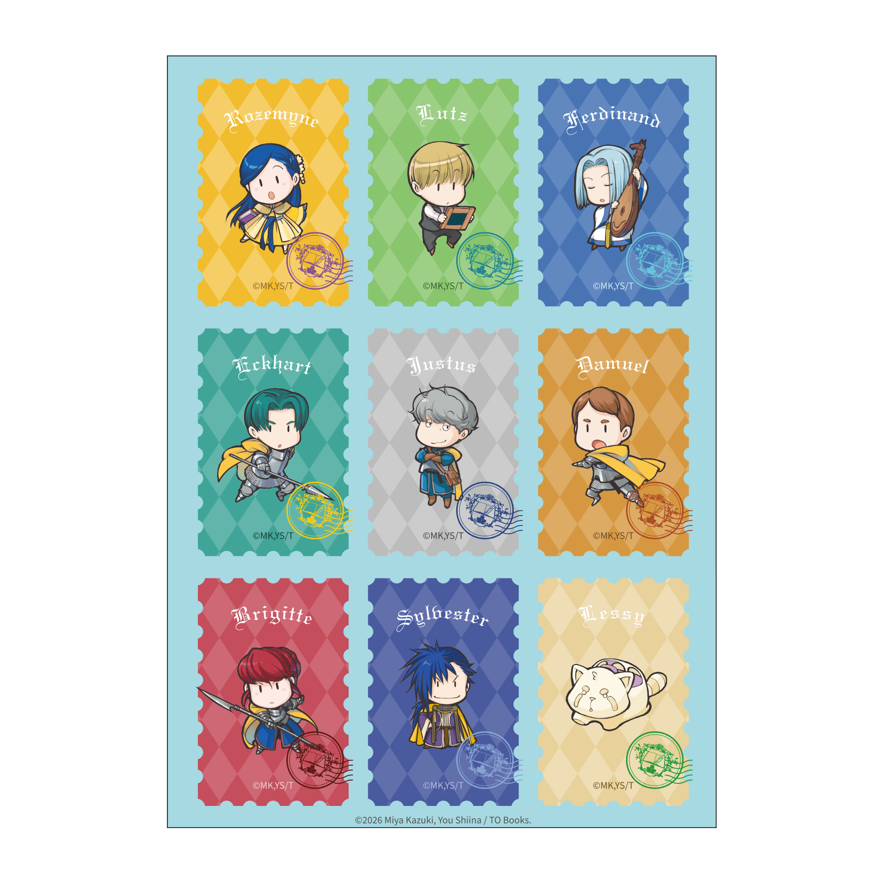 本好きの下剋上　切手風シール（第三部）