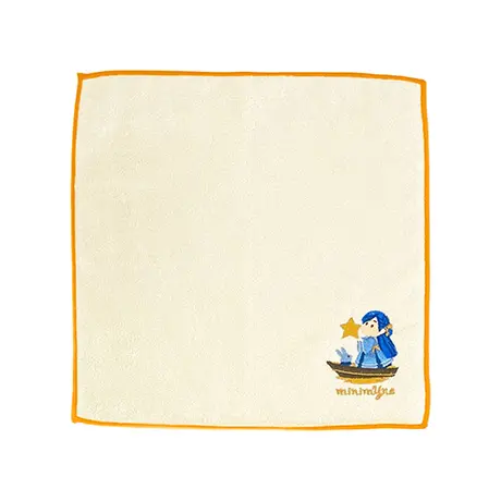 ミニマイン刺繡入りタオルハンカチ(はちみつ)