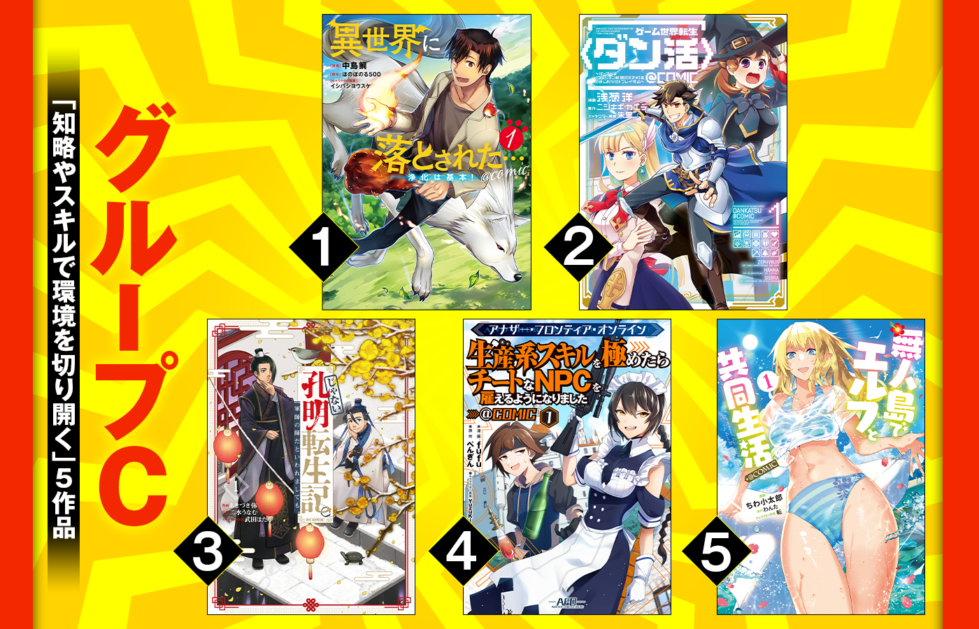 グループC「知略やスキルで環境を切り開く」5作品