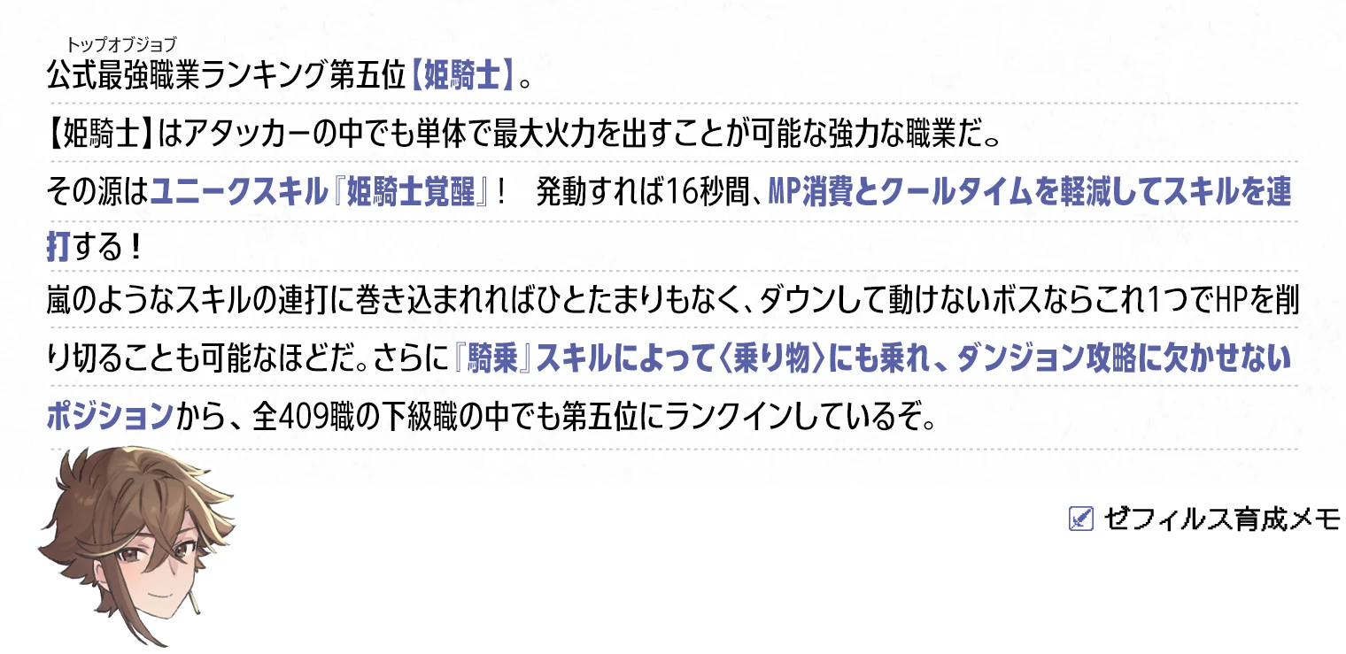 ゼフィルス育成メモ